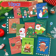 10pcs Christmas Pocket Notepads Cartoon Notebooks For Students