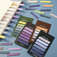 20 Sheets 6 Colors Morandi Index Stickers Tearable Long Strip Labels
