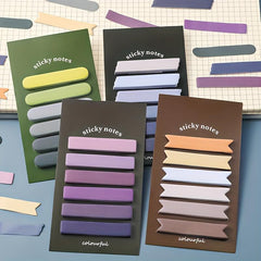20 Sheets 6 Colors Morandi Index Stickers Tearable Long Strip Labels