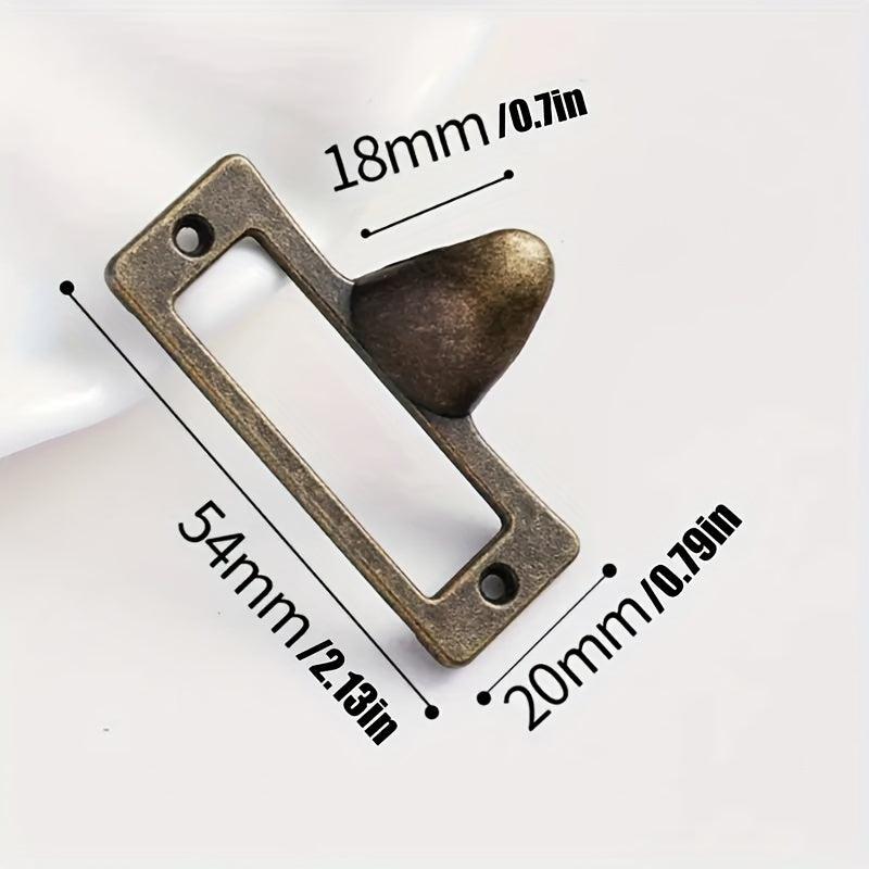 6pcs Antique Brass Metal Label Handle for Cabinet Furniture