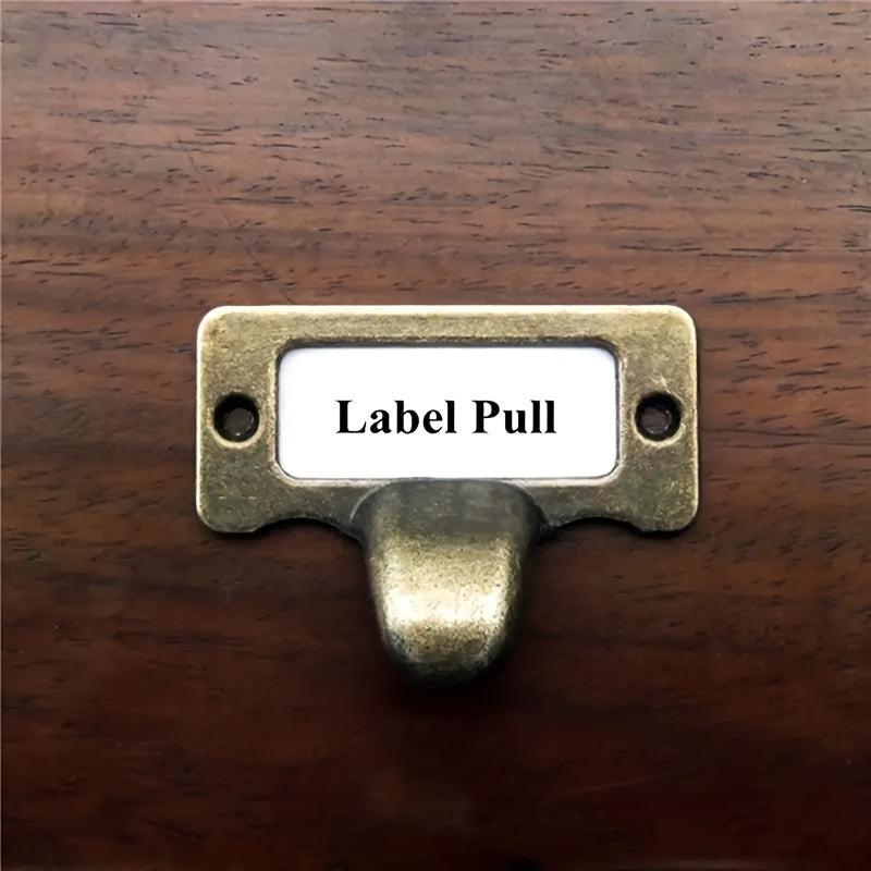 6pcs Antique Brass Metal Label Handle for Cabinet Furniture