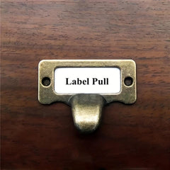 6pcs Antique Brass Metal Label Handle for Cabinet Furniture