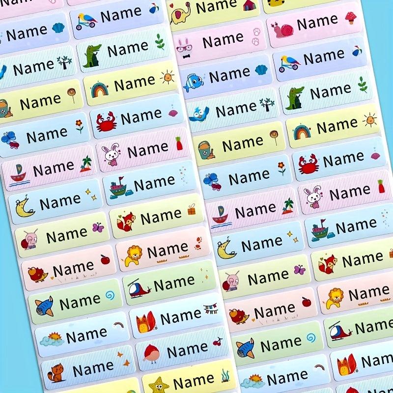 Personalized Waterproof Name Stickers Variety Patterns Animal Tags