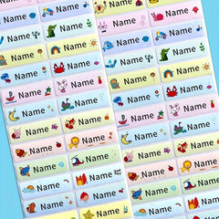 Personalized Waterproof Name Stickers Variety Patterns Animal Tags