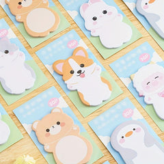 90-Sheet 3pcs Animal Sticky Notes