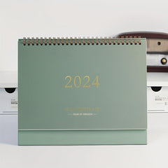 Green Gilded Desk Calendar for School & Office