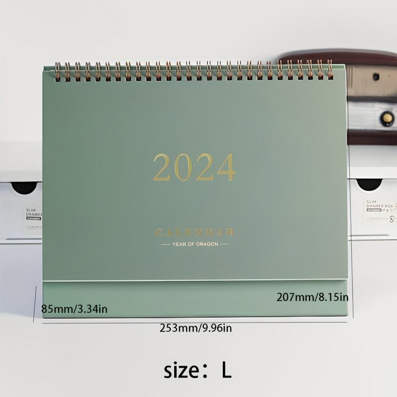 Green Gilded Desk Calendar for School & Office
