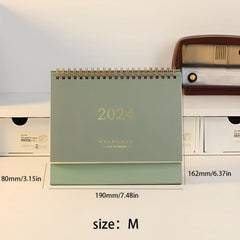 Green Gilded Desk Calendar for School & Office