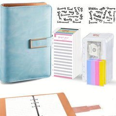 A6 PU Leather Budget Binder Notebook Cash Envelopes System