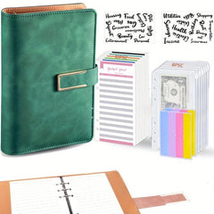 A6 PU Leather Budget Binder Notebook Cash Envelopes System
