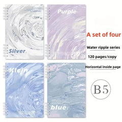 Set of 4 120pg Water Ripple Coil Books