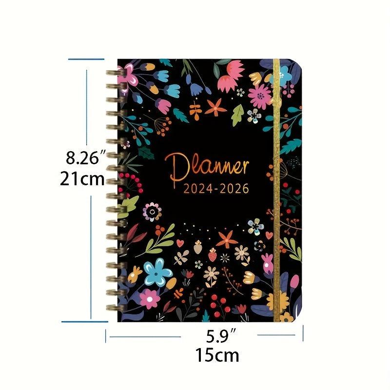 2026 Floral Style Monthly Planner with Habit Tracking Log