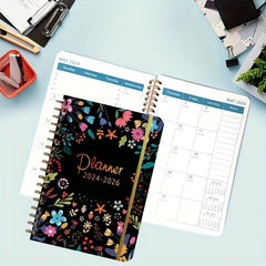 2026 Floral Style Monthly Planner with Habit Tracking Log