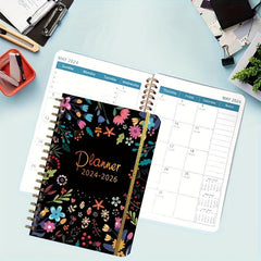2026 Floral Style Monthly Planner with Habit Tracking Log