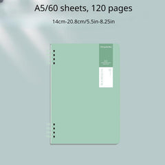 A5 Minimalist Notebook 60 Sheets Green Khaki