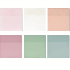 300 Sheets Pastel Transparent Sticky Notes 6 Pads 7.62x7.62 Cm