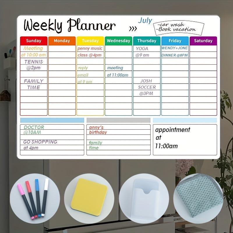 Magnetic Dry Erase Calendar Set - 3 Pack for Refrigerator & Wall