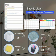 Magnetic Dry Erase Calendar Set - 3 Pack for Refrigerator & Wall