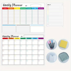 Magnetic Dry Erase Calendar Set - 3 Pack for Refrigerator & Wall