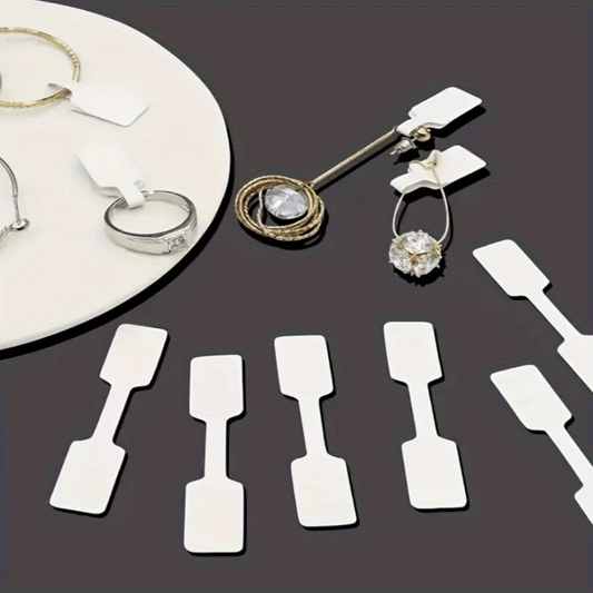 20pcs Small Rectangular Self Adhesive Jewelry Tags for Rings