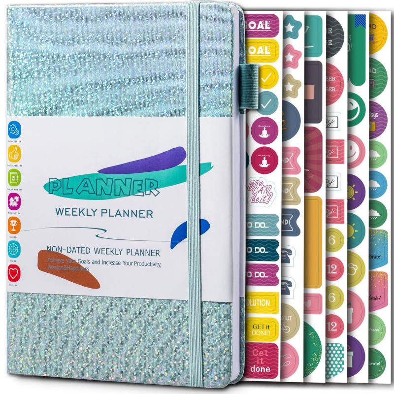 A5 Weekly Planner 100 Sheets with Sticker Set - Galaxy Design