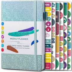 A5 Weekly Planner 100 Sheets with Sticker Set - Galaxy Design