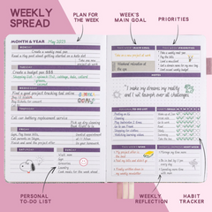 A5 Weekly Planner 100 Sheets with Sticker Set - Galaxy Design