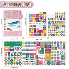 A5 Weekly Planner 100 Sheets with Sticker Set - Galaxy Design
