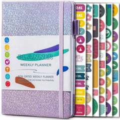 A5 Weekly Planner 100 Sheets with Sticker Set - Galaxy Design