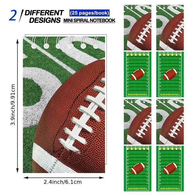 12pcs Football Mini Spiral Notebooks Sports Pocket Notepads for Students