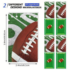 12pcs Football Mini Spiral Notebooks Sports Pocket Notepads for Students