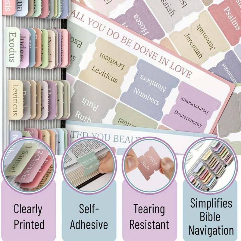 75pcs Bible Index Tabs Bible Tabs Bible Sticky Index Tabs Minimal Morandi