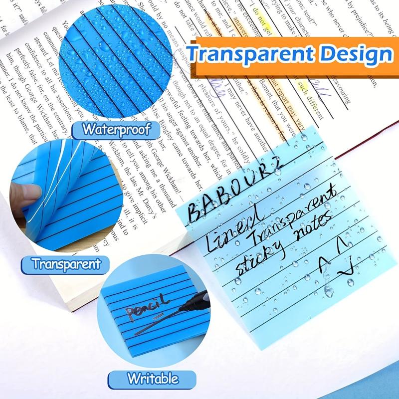 7PCS Waterproof Horizontal Line Sticky Notes