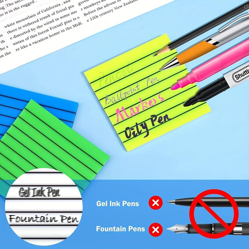 7PCS Waterproof Horizontal Line Sticky Notes