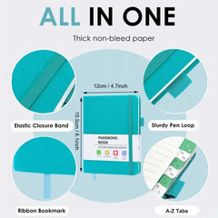 A6 Pocket Size Password Keeper Book with Alphabetical Tabs