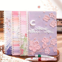 4 Pack A5 Scenery Painting Coil Notebooks, 60 Sheets