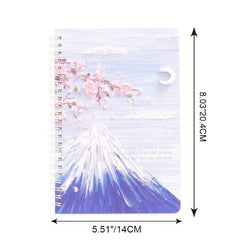 4 Pack A5 Scenery Painting Coil Notebooks, 60 Sheets