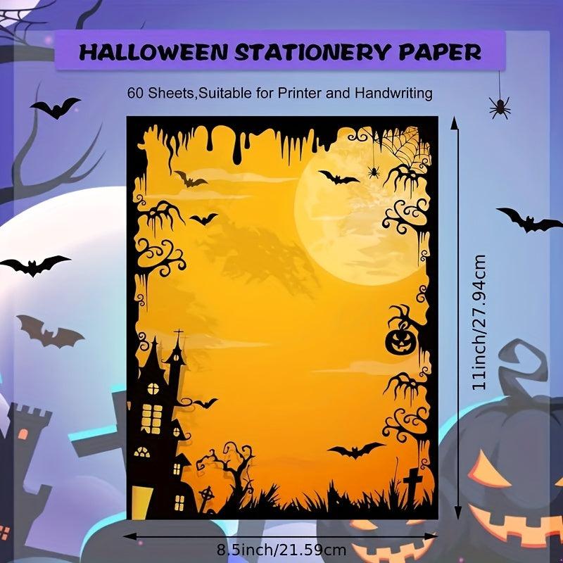 20pcs Halloween Bat Spider Letter Paper Holiday Note Writing Paper
