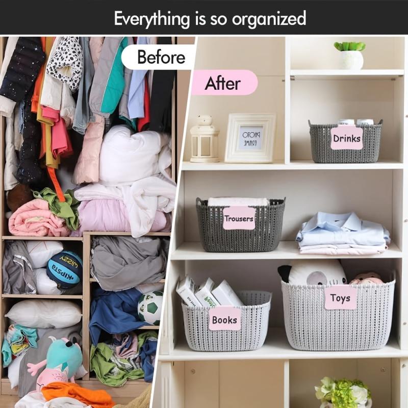10pcs Plastic Basket Labels Clip On Storage Bins Pantry Organization