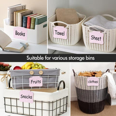 10pcs Plastic Basket Labels Clip On Storage Bins Pantry Organization