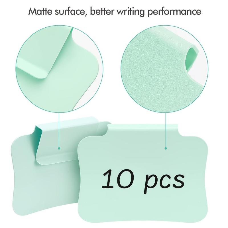 10pcs Plastic Basket Labels Clip On Storage Bins Pantry Organization