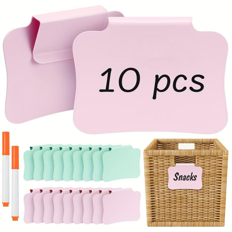 10pcs Plastic Basket Labels Clip On Storage Bins Pantry Organization
