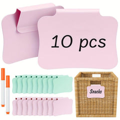10pcs Plastic Basket Labels Clip On Storage Bins Pantry Organization
