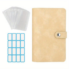 A6 Leather Wallet Set with Zipper Bags and Loose Leaf Pocket