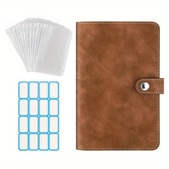 A6 Leather Wallet Set with Zipper Bags and Loose Leaf Pocket