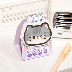 Bean Desk Calendar 2022 6x8 Inch Mini Cartoon Record Punch Book
