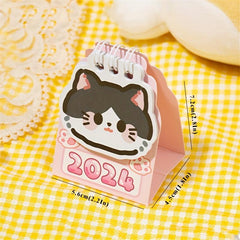 Bean Desk Calendar 2022 6x8 Inch Mini Cartoon Record Punch Book
