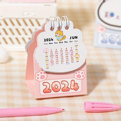 Bean Desk Calendar 2022 6x8 Inch Mini Cartoon Record Punch Book