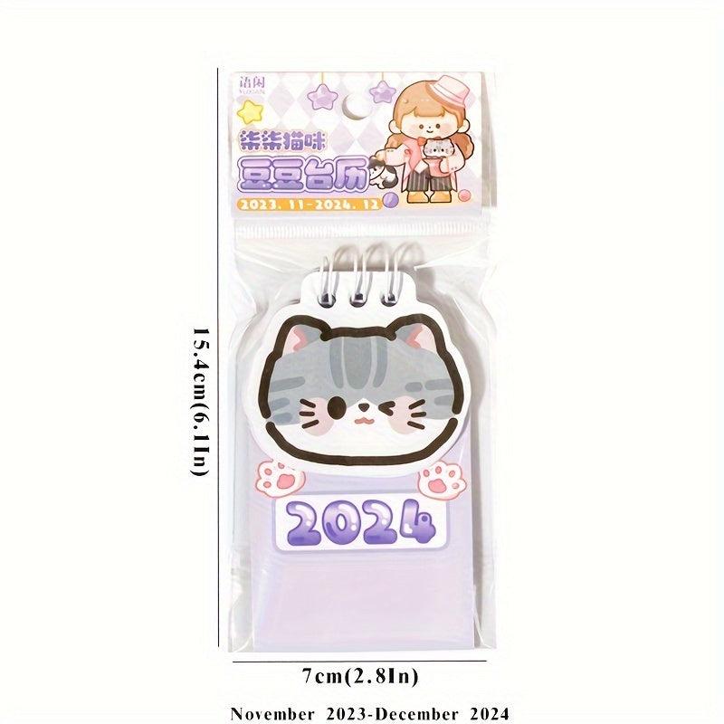 Bean Desk Calendar 2022 6x8 Inch Mini Cartoon Record Punch Book