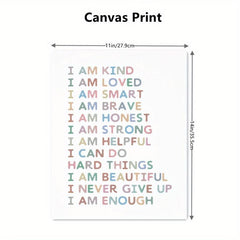 Affirmations Art Print-I Am Kind, I Am Enough-Nursery Decor-Colorful Wall
